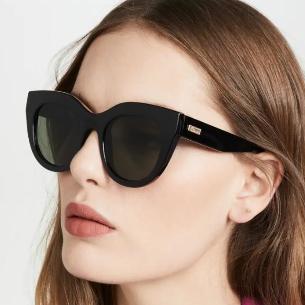 Le Specs Black Air Heart Sunglasses